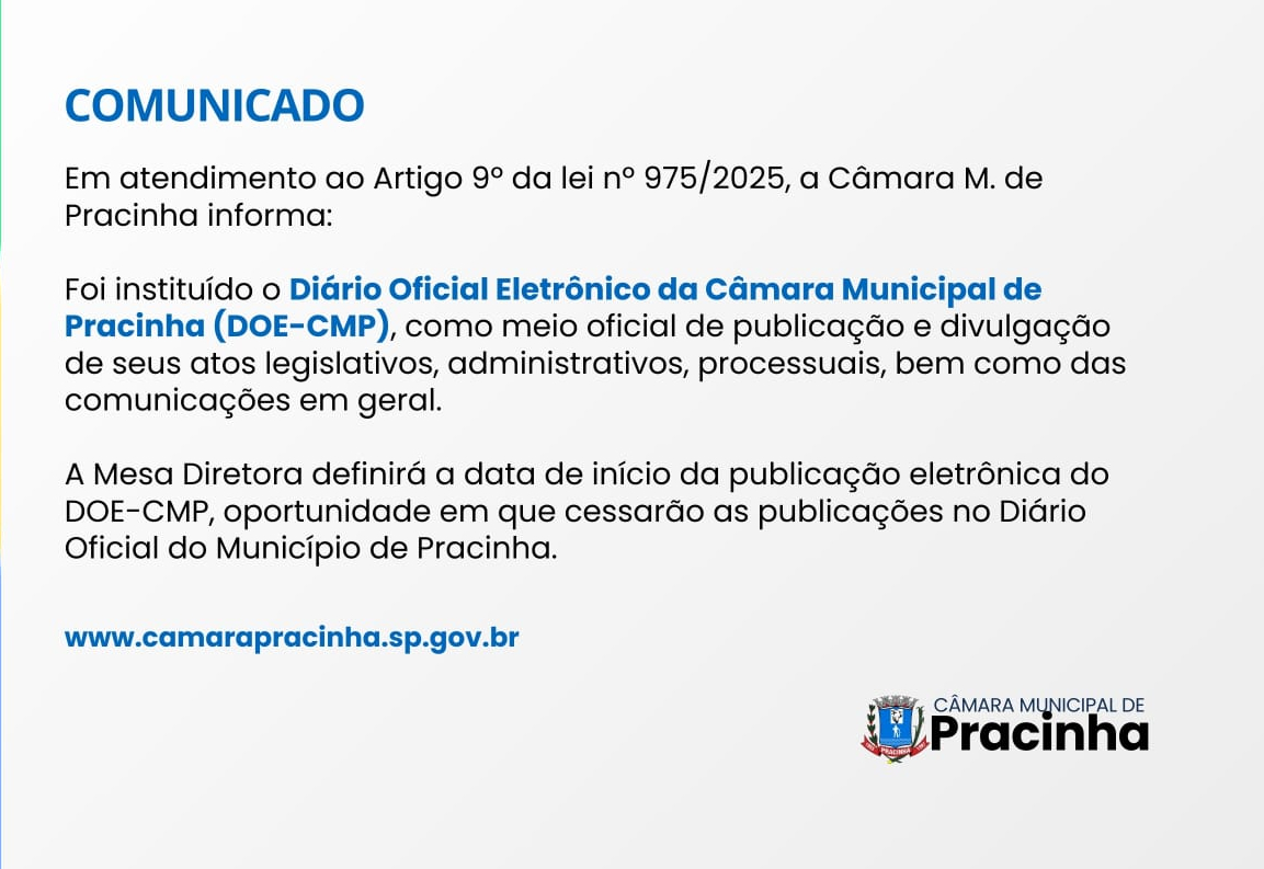 CÂMARA INSTITUI DIÁRIO OFICIAL ELETRÔNICO